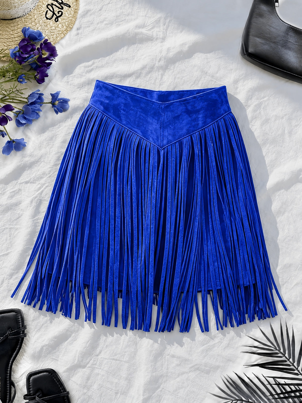 European And American-style Suede Tassel Skirt