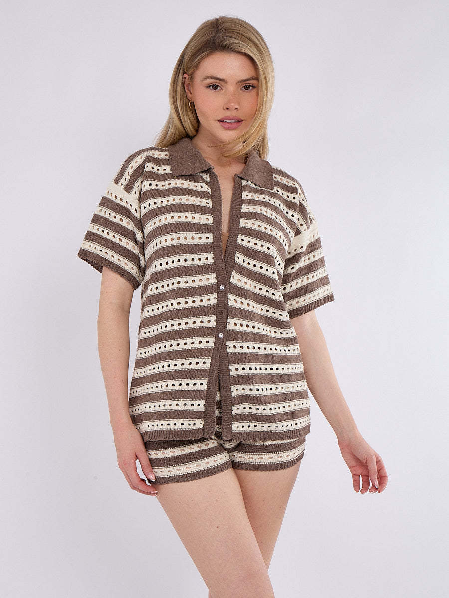 Brown with white