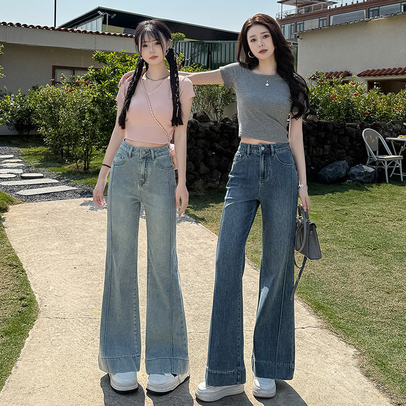 Loose-fit High-waisted Bootcut Jeans For Women