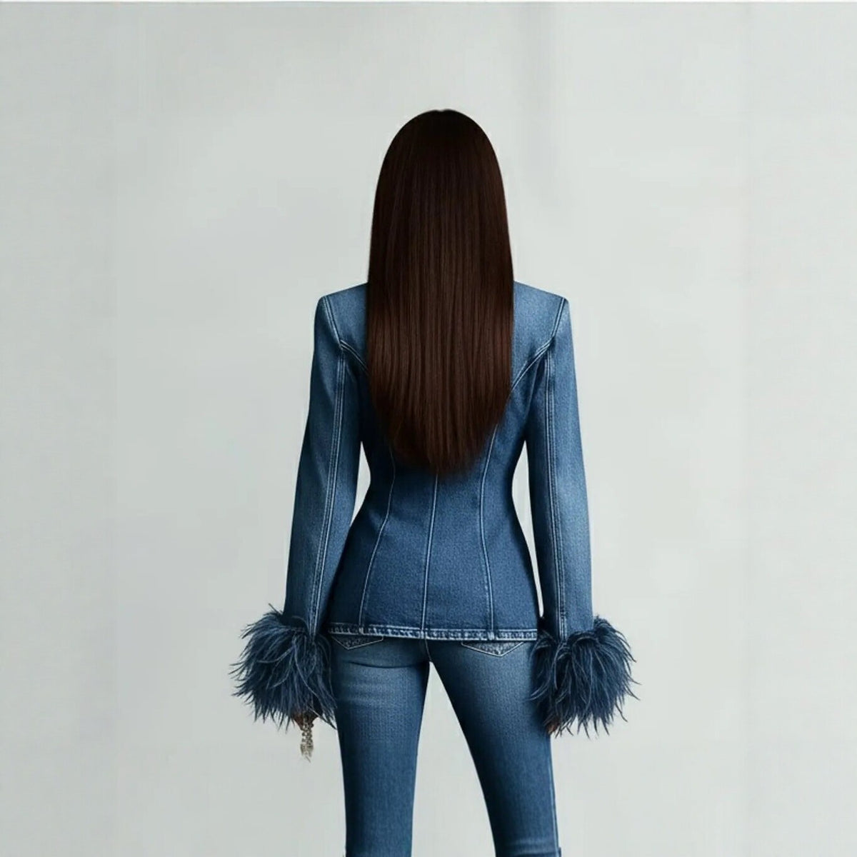 Long Sleeve Denim Jacket - Classic Suit Collar Jean Coat Casual Outerwear Spring Autumn Top
