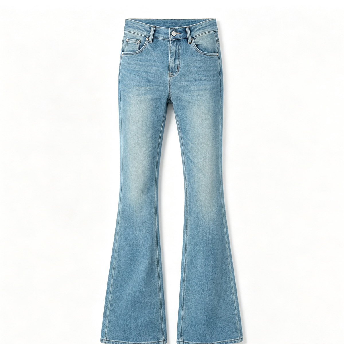 Light-Wash Flared Jeans