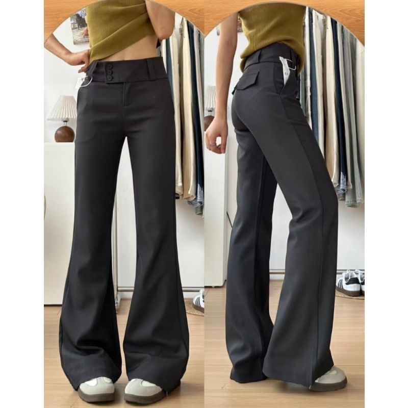 High-Waisted Wide-Leg Pocket Trousers