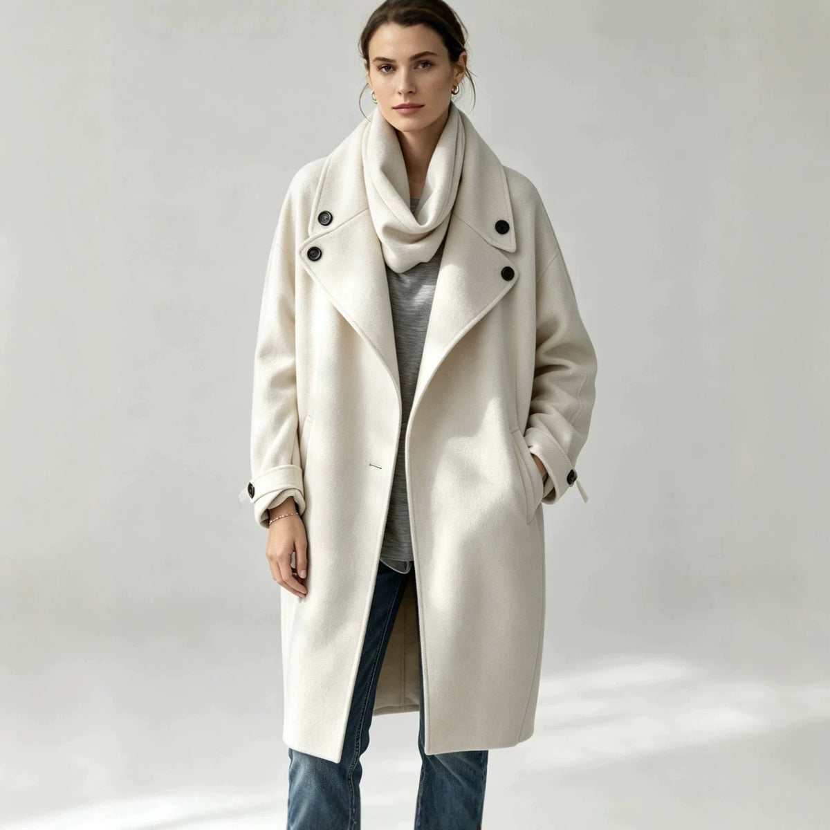 Mid-length Coat For Fall And Winter