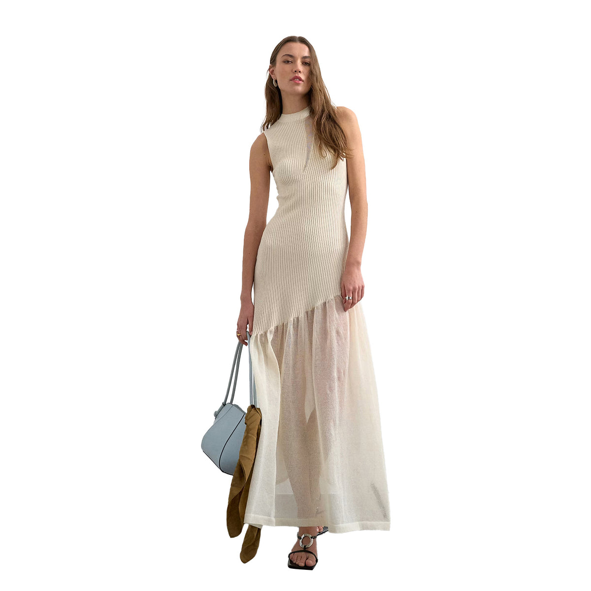 French-style Slightly Mature Ribbed Knit Dress