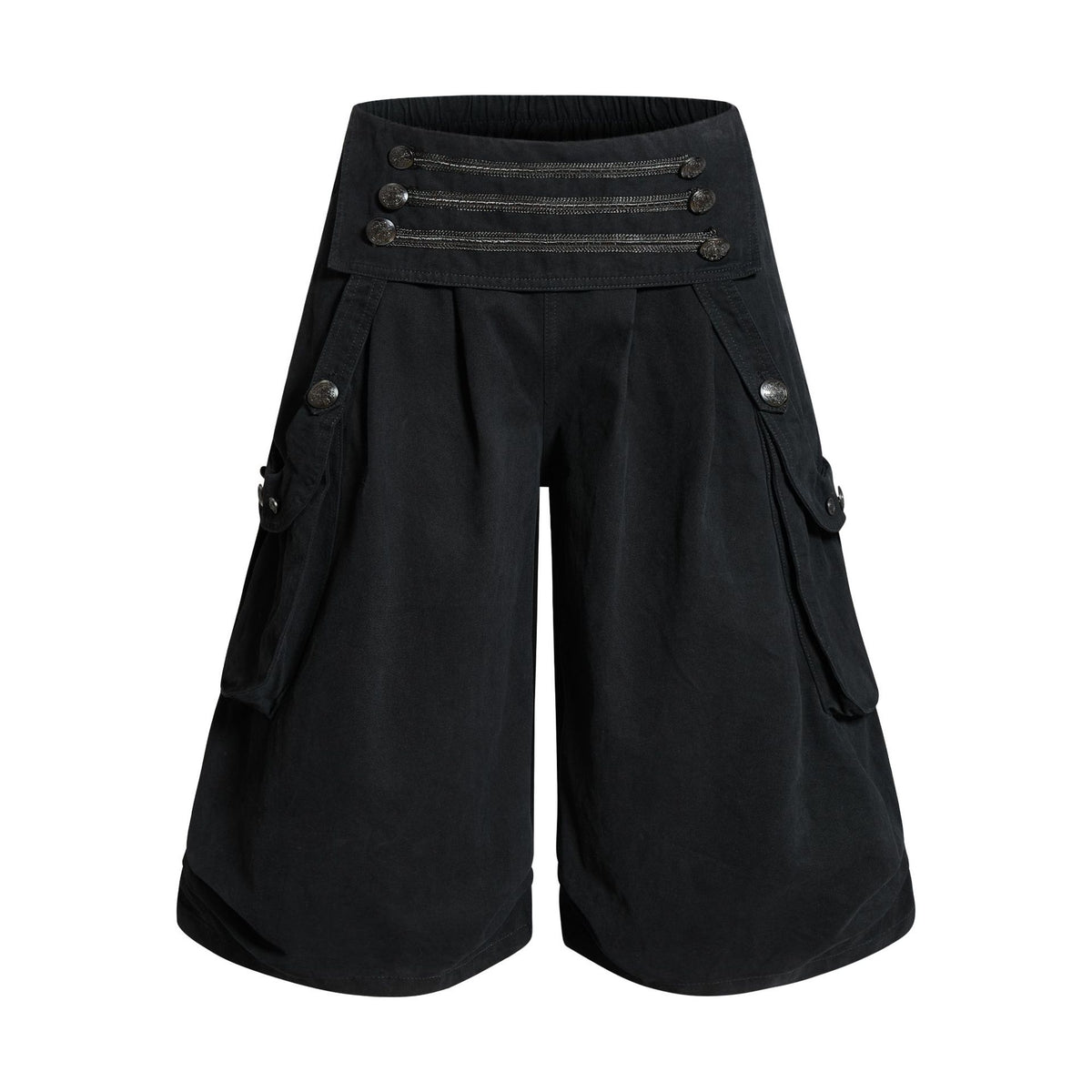 Retro Cotton Cropped Straight-Leg Utility Shorts