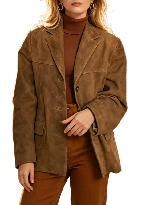 Loose-Fit Elegant Button Blazer