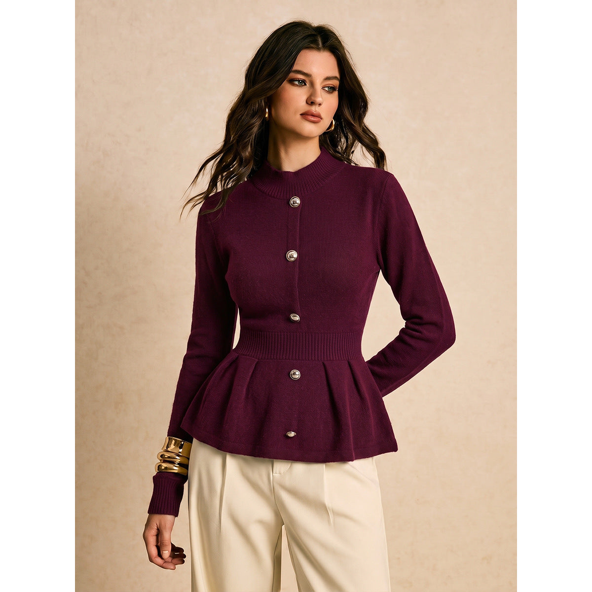 Retro Single-breasted Chic Long-sleeved Top