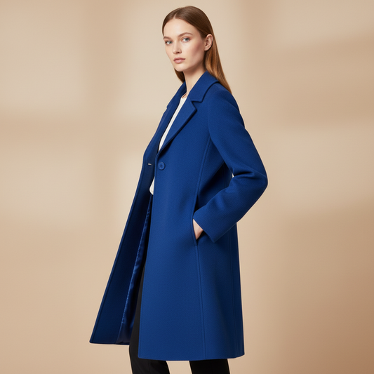 Model Side View Open Coat